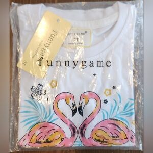 Pink Flamingos T-Shirt Girls Size 3T Maxe By Funnygame Children's Graphic T